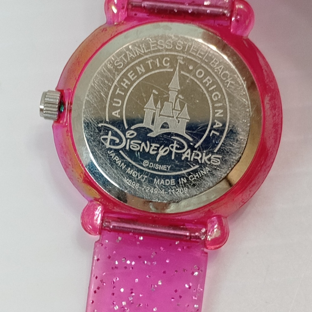 Disney Parks Minnie Mouse Pink Glitter Kids Watch Japan New Battery‎ Band Broken - Picture 11 of 12